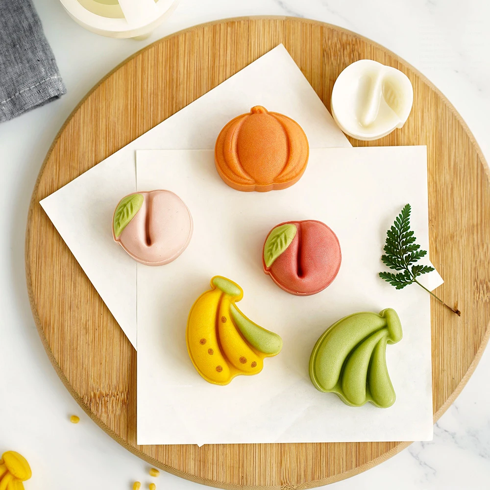 

Пластиковые 3D милые фрукты печенья Плунжер резак Тыква банан персик формы лунный торт форма Сделай Сам Кондитерские инструменты для выпечки