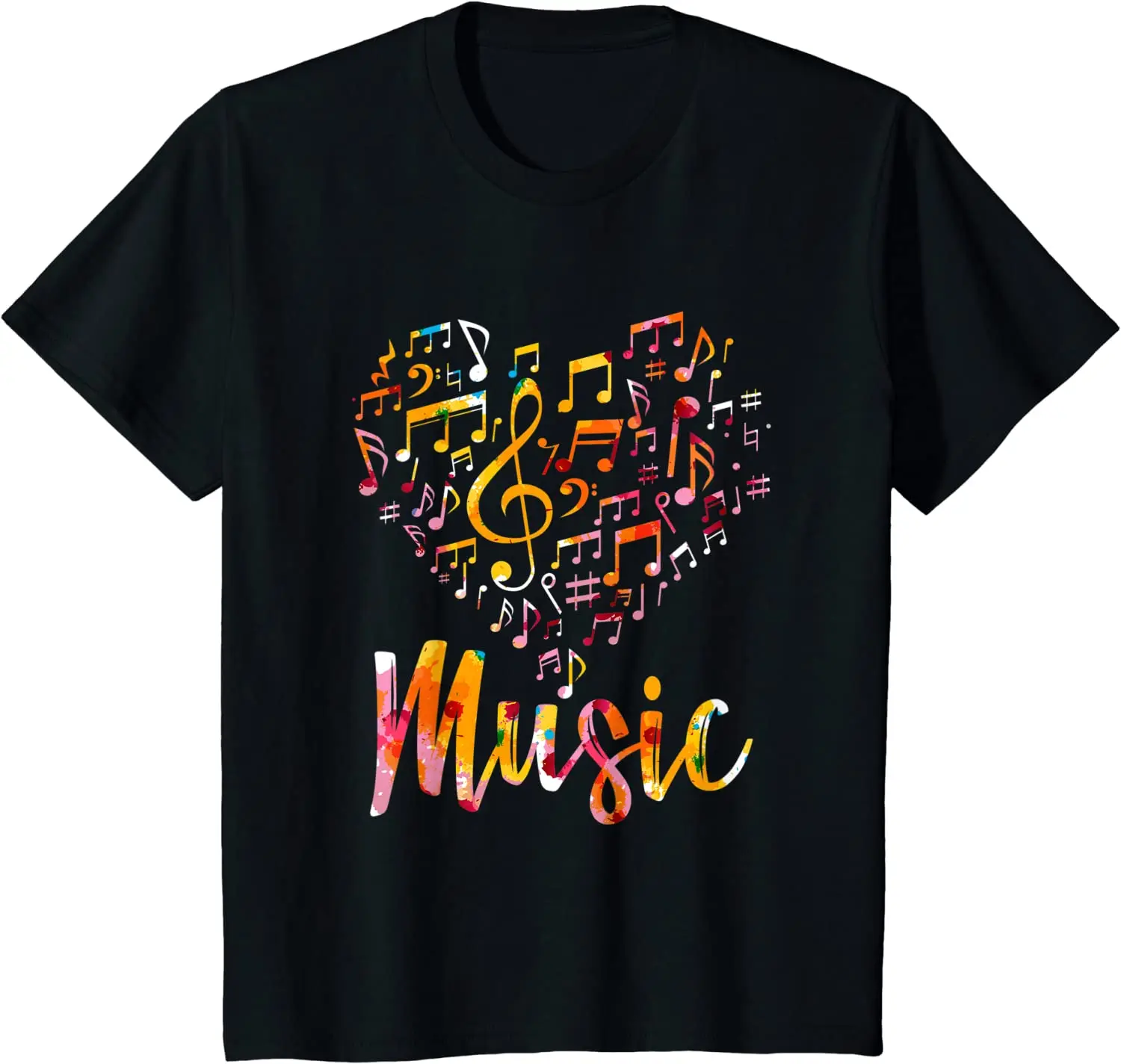 

Musician Heart Music Notes Treble Clef T-Shirt for Men Women Cotton Daily Four Seasons Tees Casual Clothes Graphic T Shirts
