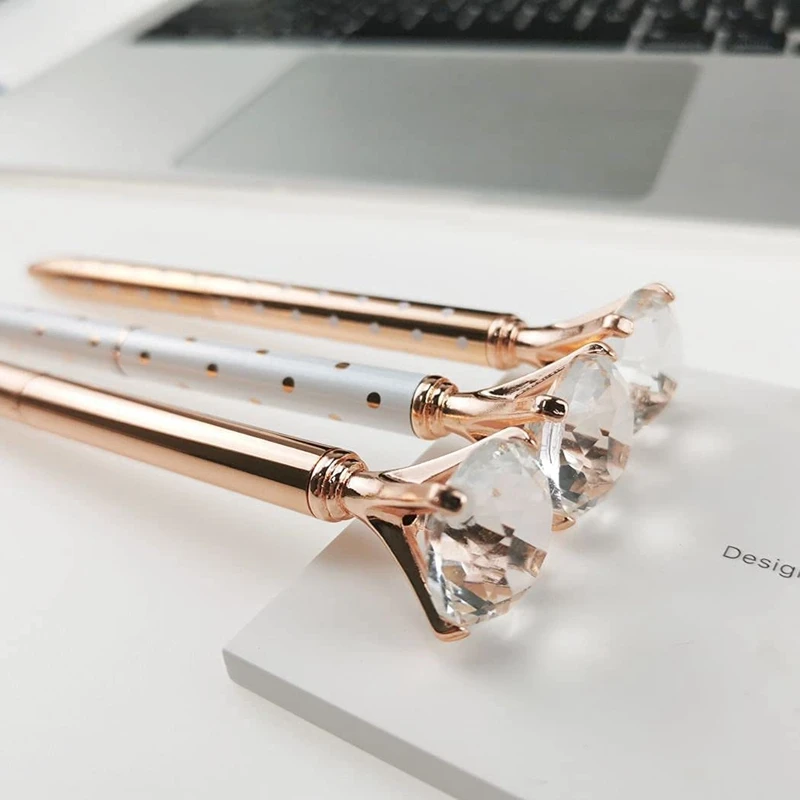 

Diamond Pens Cute Metal Bling Diamond Pens With Black Ink Office Supply Gifts Pens For Christmas (4 Colors )