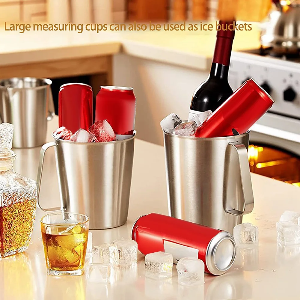 

Stainless Steel Measuring Cup with Marking with Handle,Kitchen Practical Measuring Cup Container (500ML)