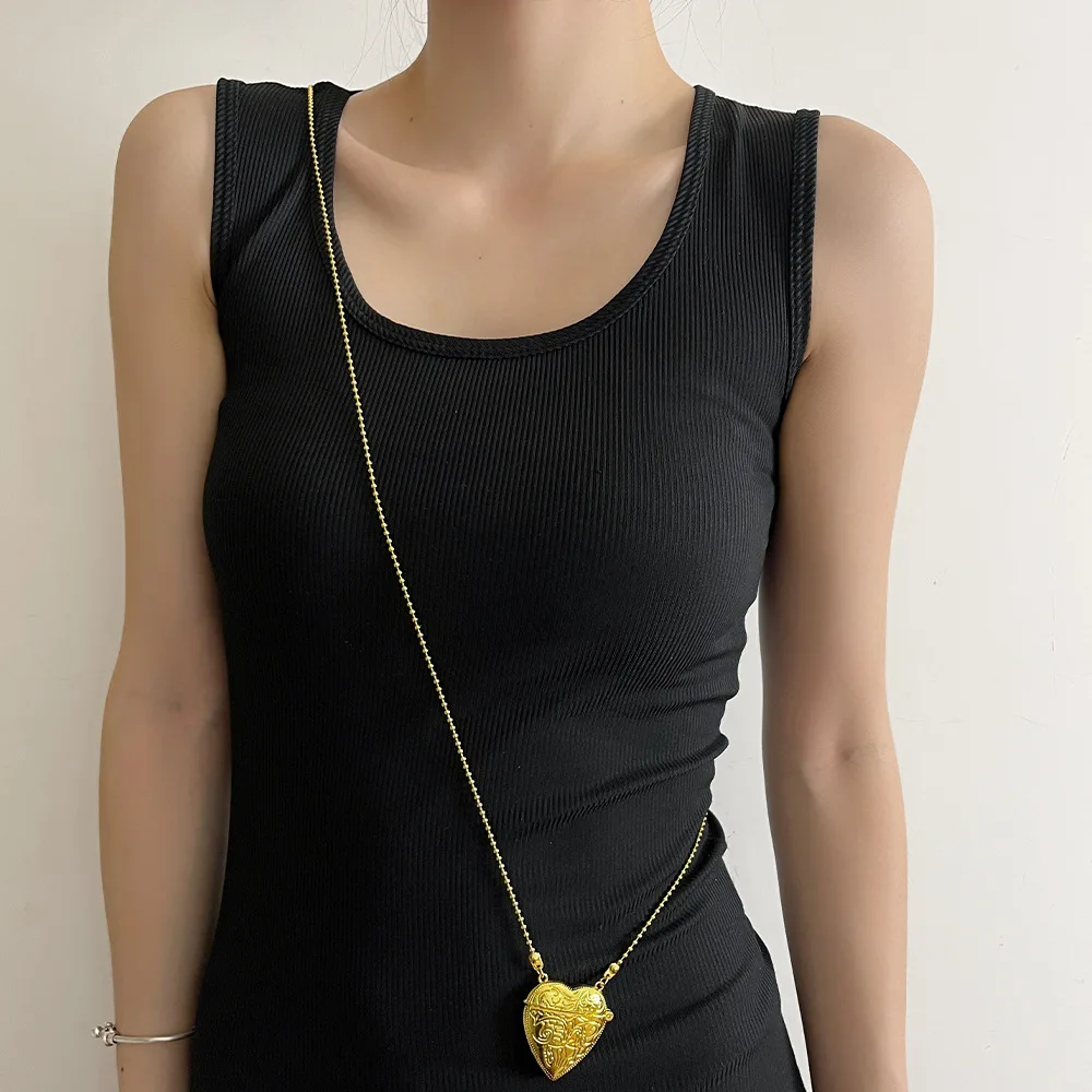 Модная цепочка в форме сердца длинное ожерелье подвески для женщин новинка 2024