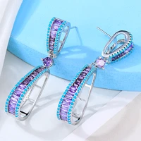 missvikki fashion street style bowknots earrings for women wedding party cubic zircon dubai bridal earring boucle doreille 2022