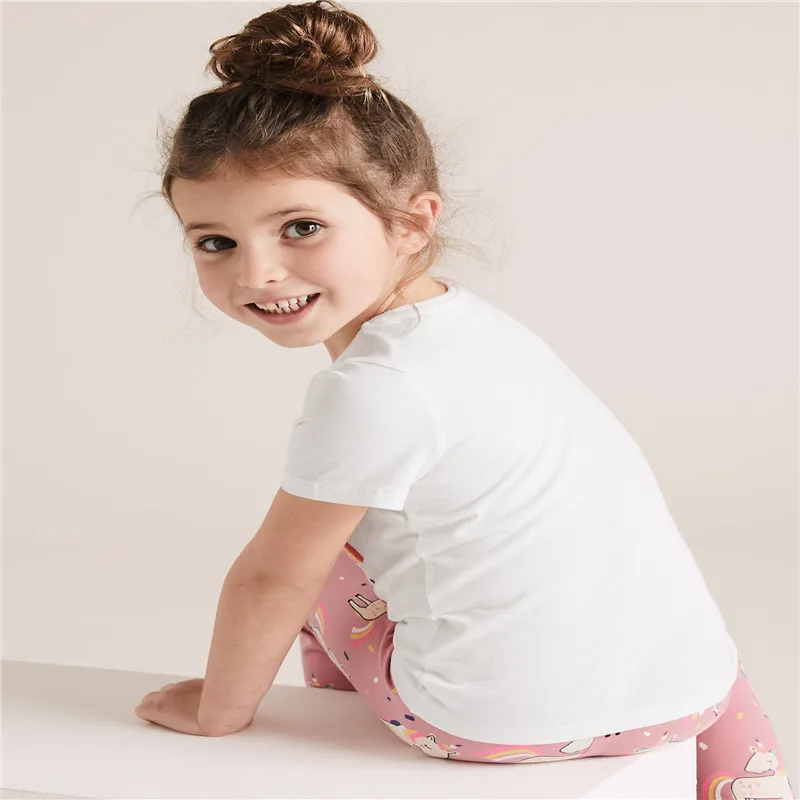 Новое поступление фиолетовые радужные футболки для девочек хлопковая летняя