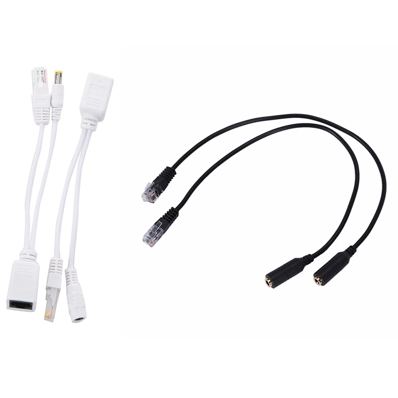 

Лучшие предложения, Пассивный адаптер Power Over Ethernet Poe с 2 шт. 3,5 мм разъемом для телефона RJ9