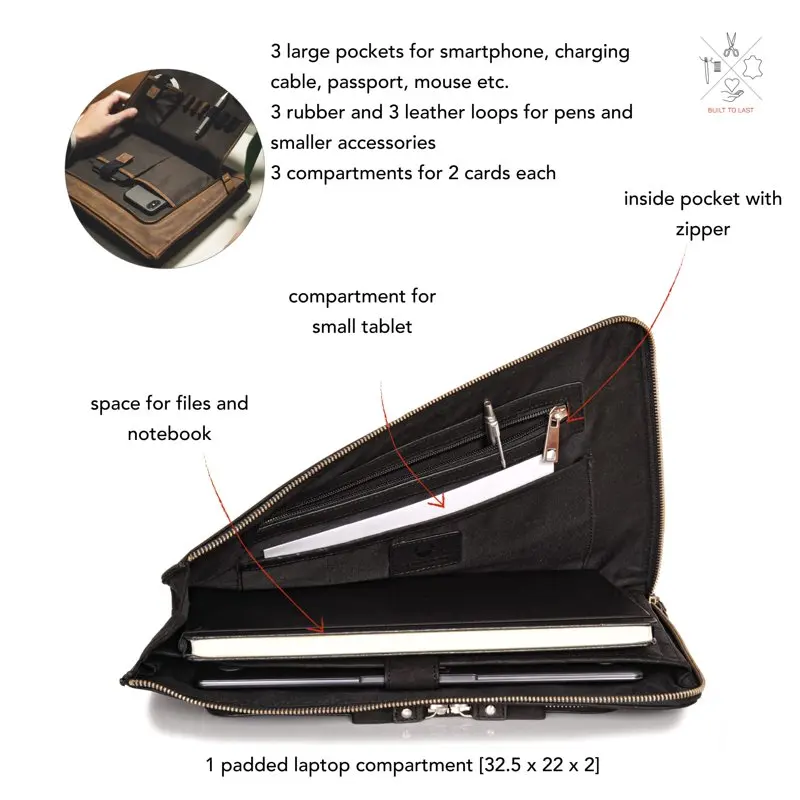Laptop Sleeve London I Genuine  Notebook Briefcase For Men