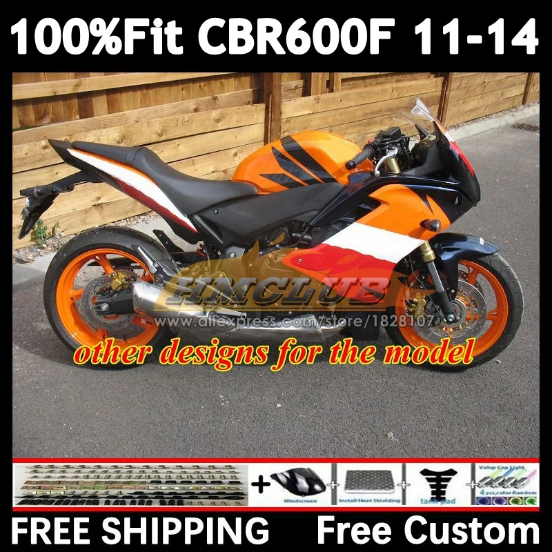 Фото OEM-обтекатель для HONDA CBR 600 F 600F CBR600 F4i 54 No 2 CBR600F 11 12 13 14 белый красный CBR600F4i 2011 2012 2013 2014 Инъекция №3