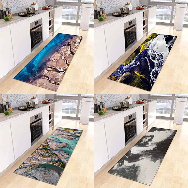 

Современный Мраморный коврик для входной двери, ковер для кухни, нескользящий напольный коврик для ванной, гостиной, пола, спальни, домашнего декора