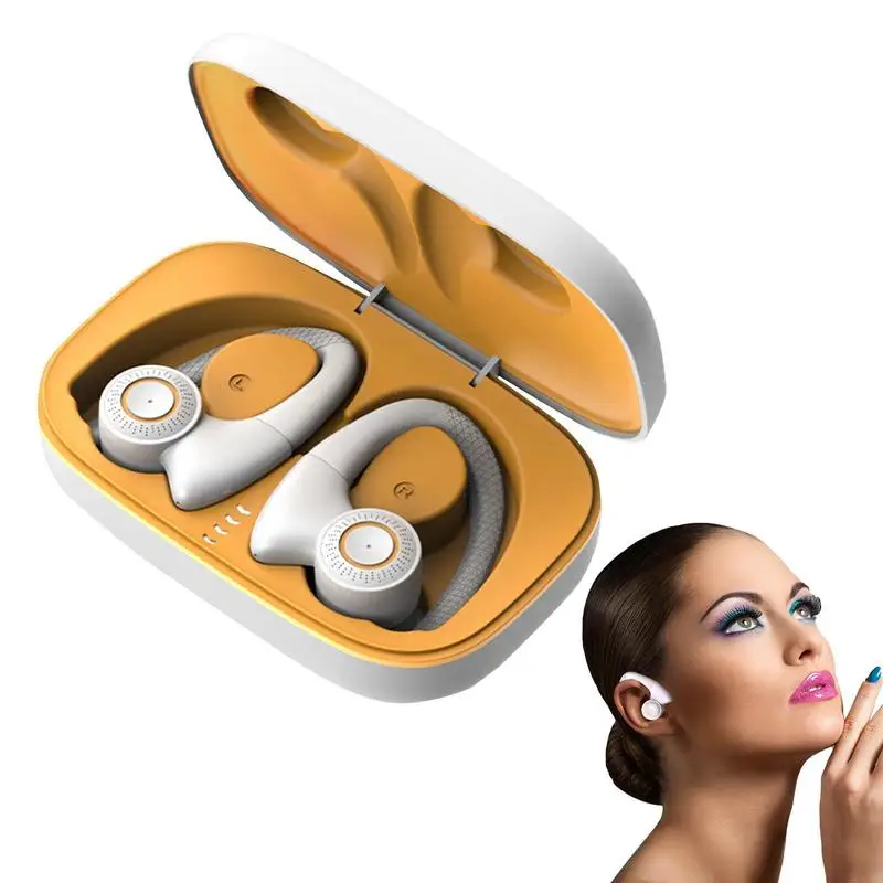 

Беспроводные наушники для тренировок, беспроводные наушники для бега для четкого вызова, закрытые Накладные наушники IPX5, водонепроницаемые наушники со встроенными заушниками