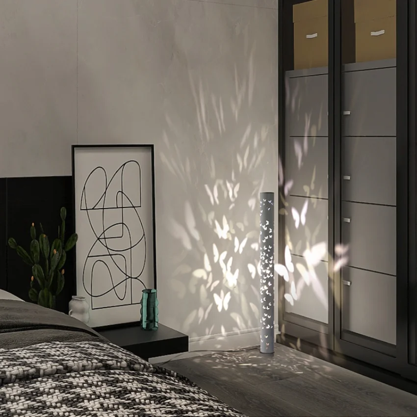 

Nordic Minimalist Art Led Floor Bedroom Living Room Home Decor Corner Butterfly Light and Shadow Atmosphere Standing Lamp
