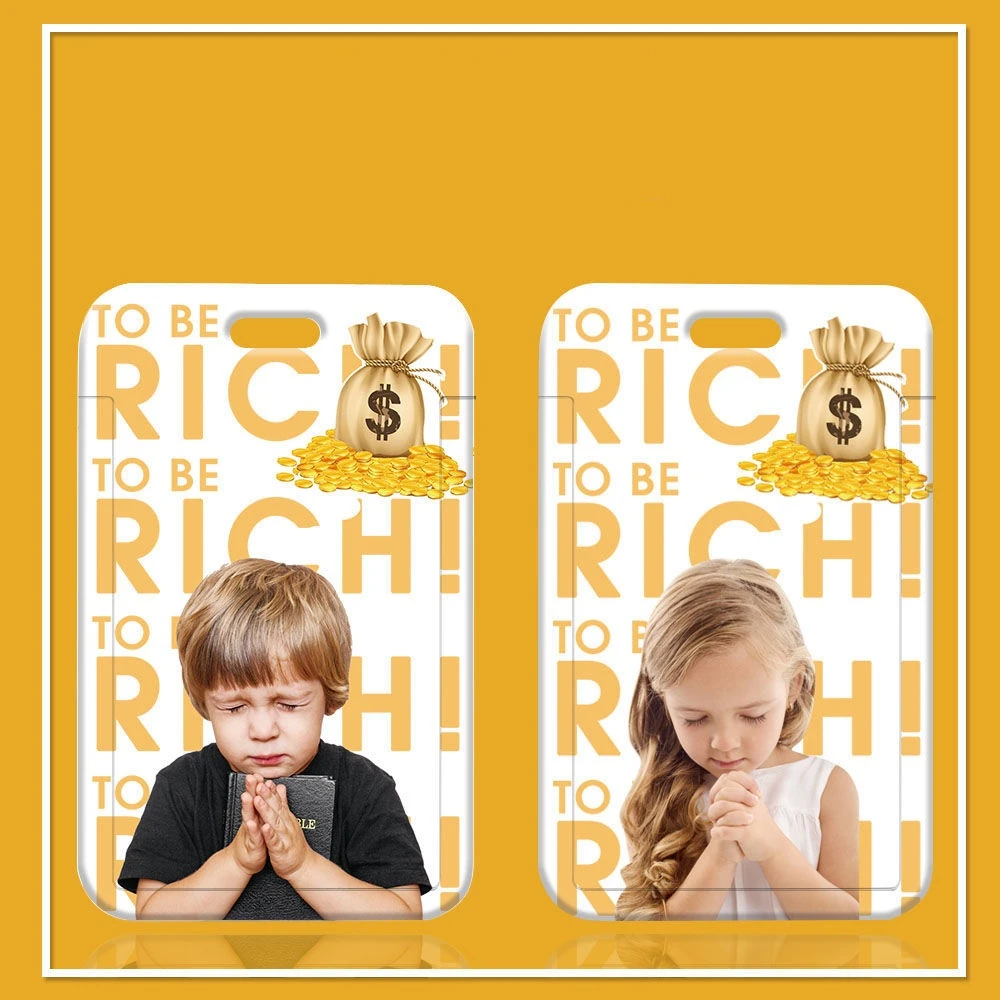 

Wishing Boy Young and Rich Card Cover ID Card Students Cards Holder Keychain Cards Protective Casing