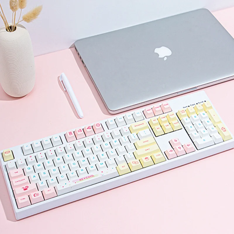 Keycool KC-104 Macaron/полноразмерная Проводная Механическая клавиатура RGB с 104 клавишами