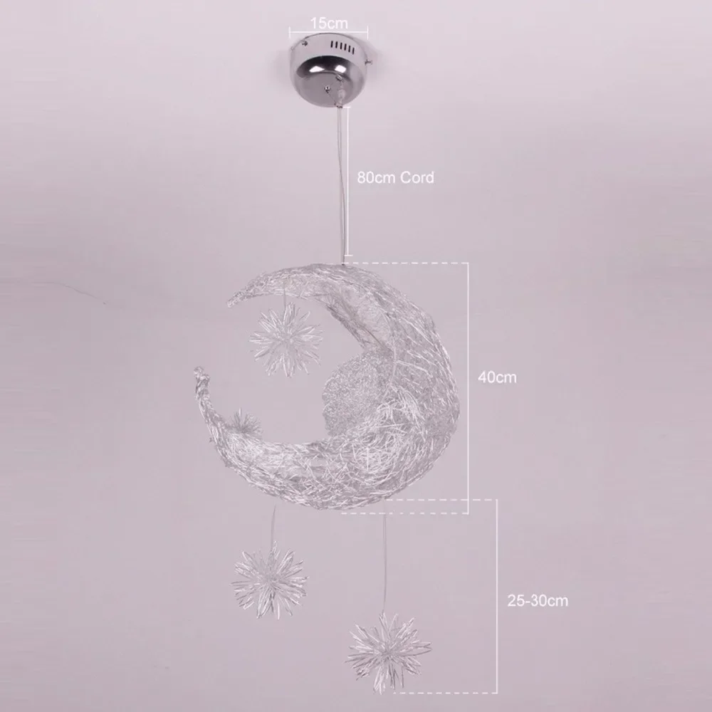 Modern LED Chandelier Lighting Moon&amp Star Sweet Bedroom Pendant Lamp Lustre Hanging Fixtures Child kids room Decor Light Fitting