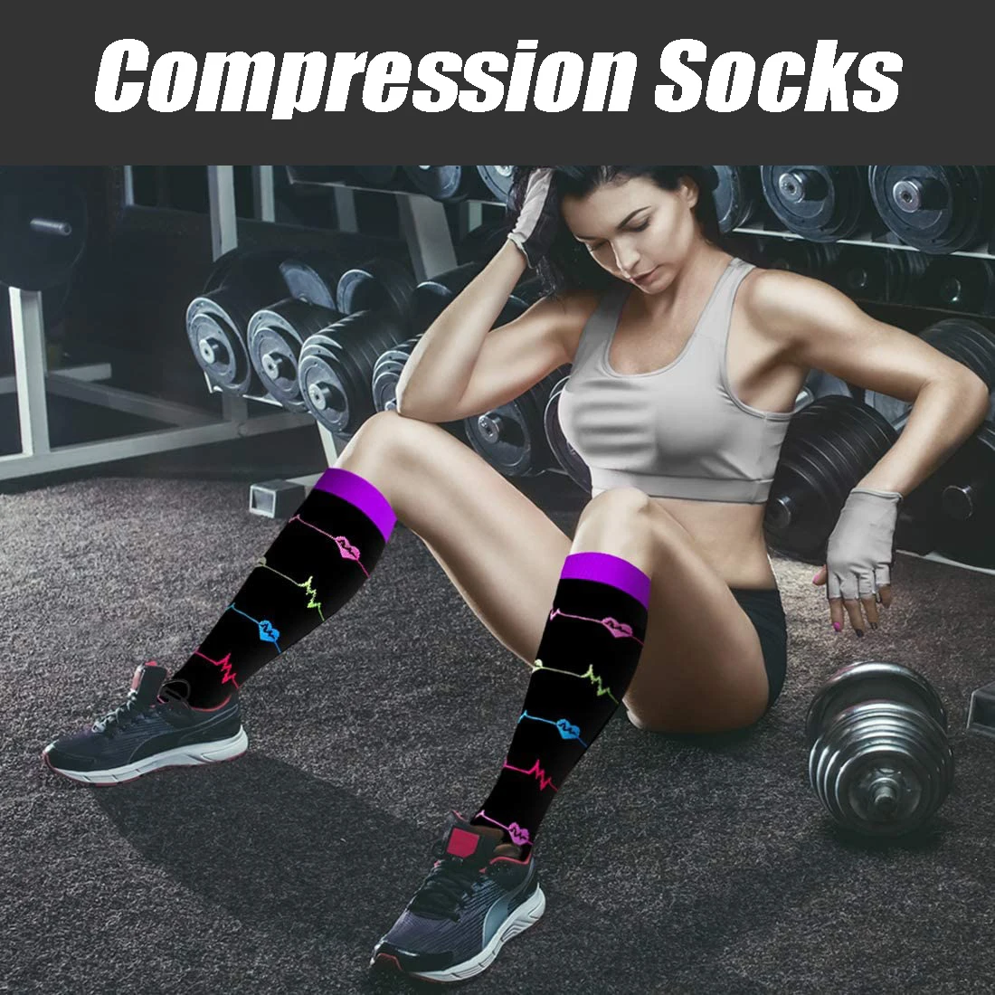 носки женские чулки мужские новый год 2022 с принтом гольфы гетры длинные теплые