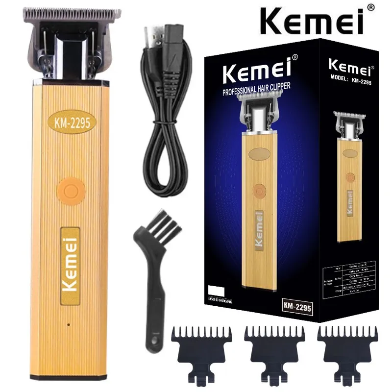 

Электрическая машинка для стрижки волос Kemei T9, Профессиональная Беспроводная Машинка для стрижки волос с облысением, с USB, 0 мм