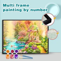 gatyztory paint by numbers natural scenery in spring handicraft wall art for adults picture by numbers with multi aluminium fram