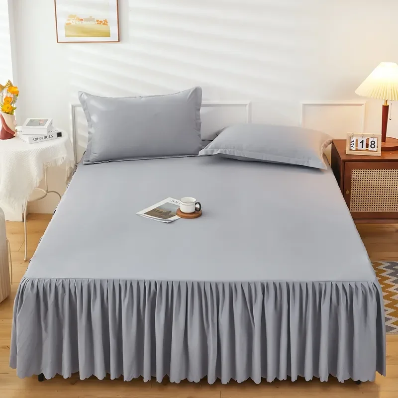 

Princess Style US/European Bedspread Cover with Smooth Under Skirt, Twin/Full/Queen/King Size Bed Sheet for Decorative Bed Skirt