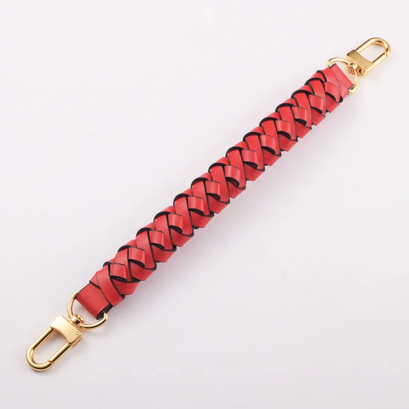Synthetic Second Grade Leather Braided Hand-carried Handle Strap For Designer Women Handbag Lady Shoulder Bucket Bag Replacement