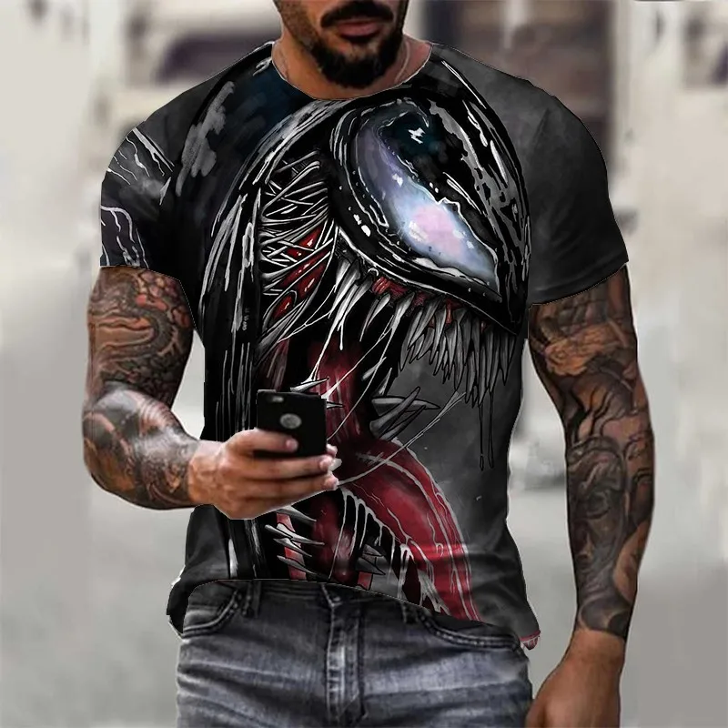 Venom-Camiseta de manga corta 3D para hombre, ropa deportiva de verano, tendencia...