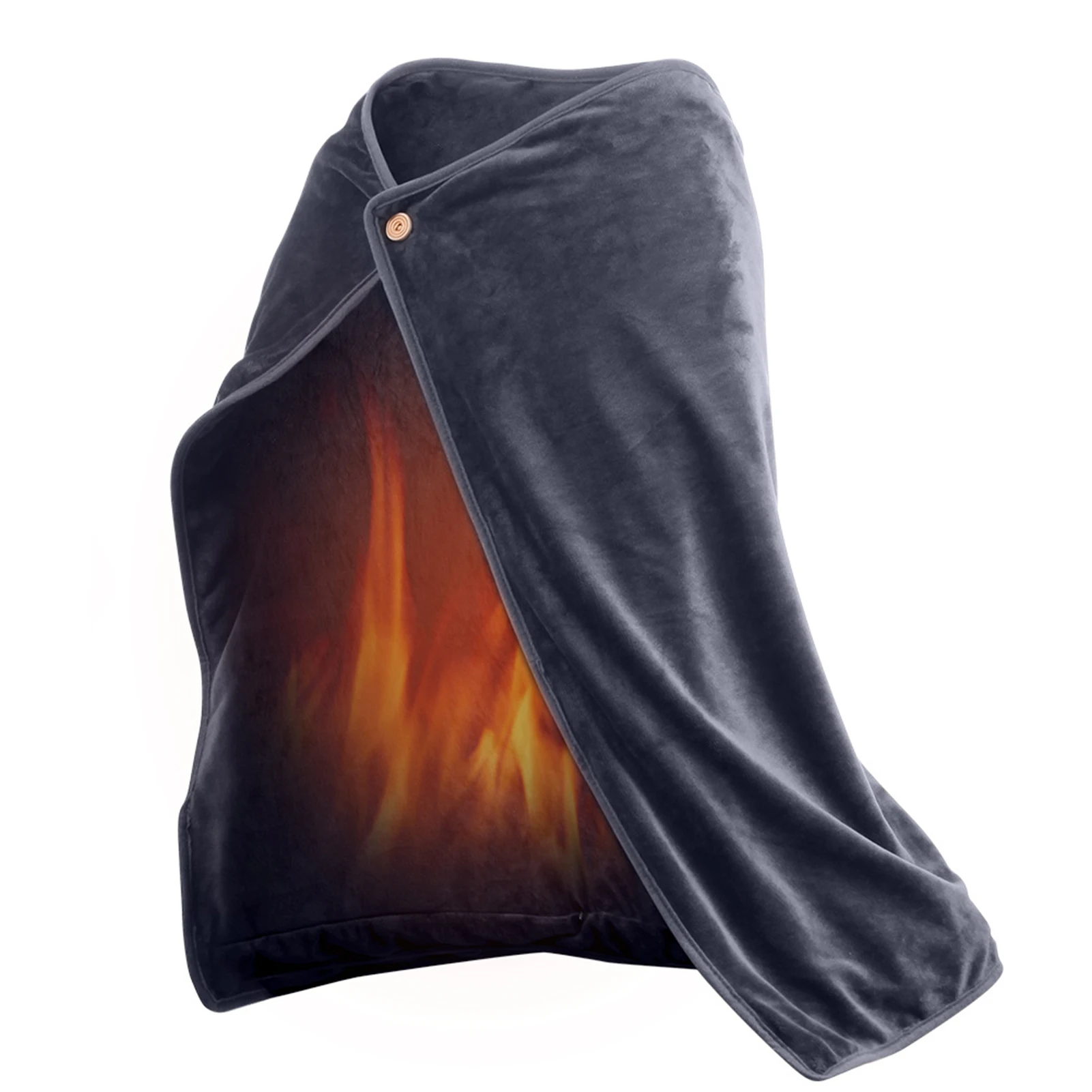 

Home Office Electric Blanket Camping Washable Travel Fast Heating Car Grey Warm Thermostat USB Powered Portable Soft Plush