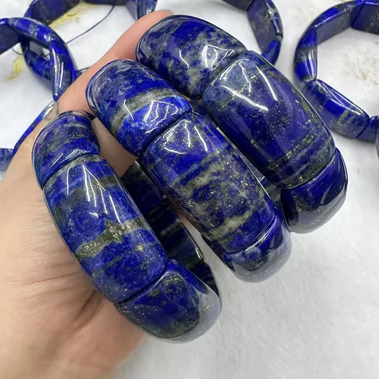 Специальное качество браслет из бусин лазурита ювелирный натурального