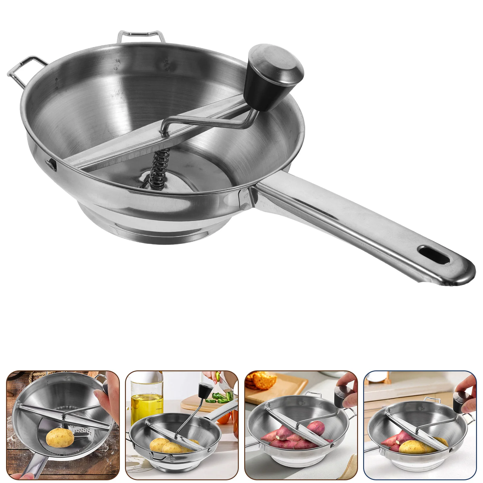 

1pc Stainless Steel Blender Manual Potato Presser Potato Ricer for Home (Silver)