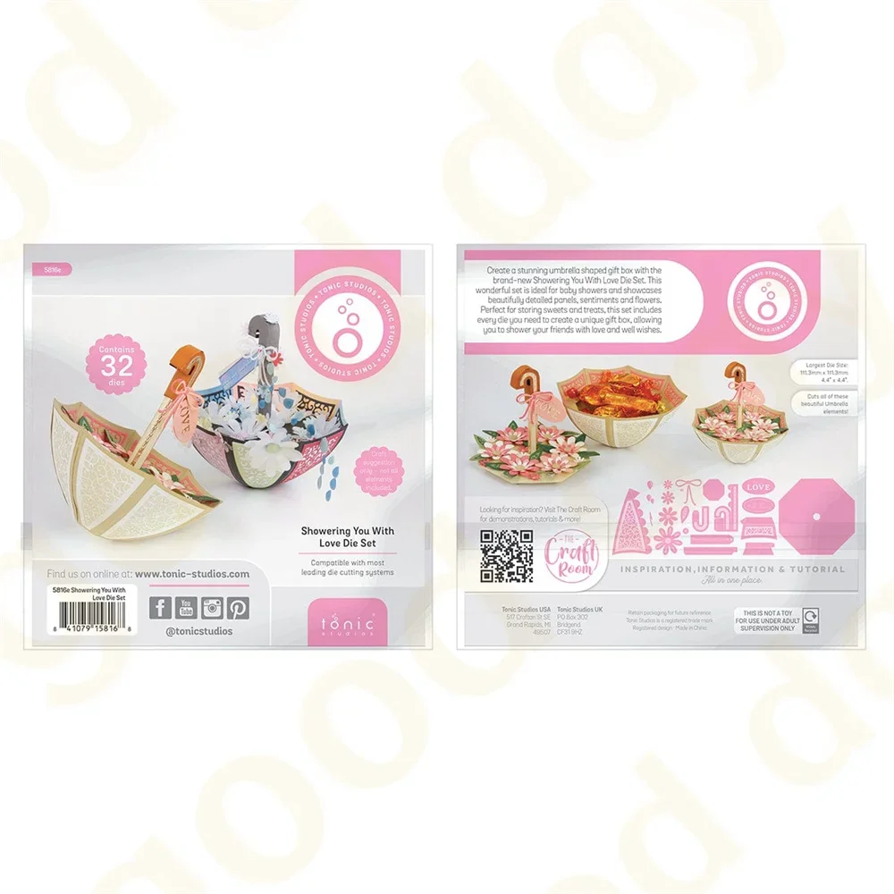 Металлический штамп для скрапбукинга &quotShowering You with Love&quot