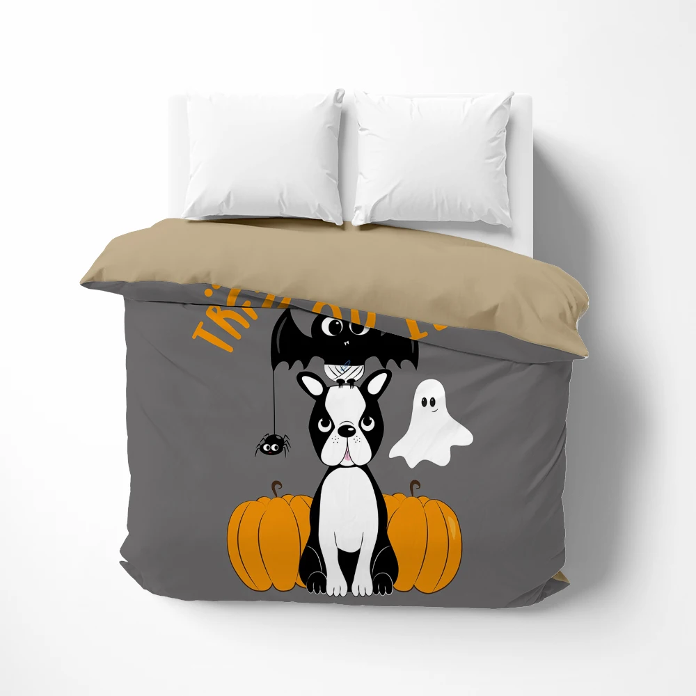 

Cartoon halloween Linens Duvet cover Quilt/Blanket/Comfortable Case lovely Bedding 135x200 bedrooms for kids baby child grey