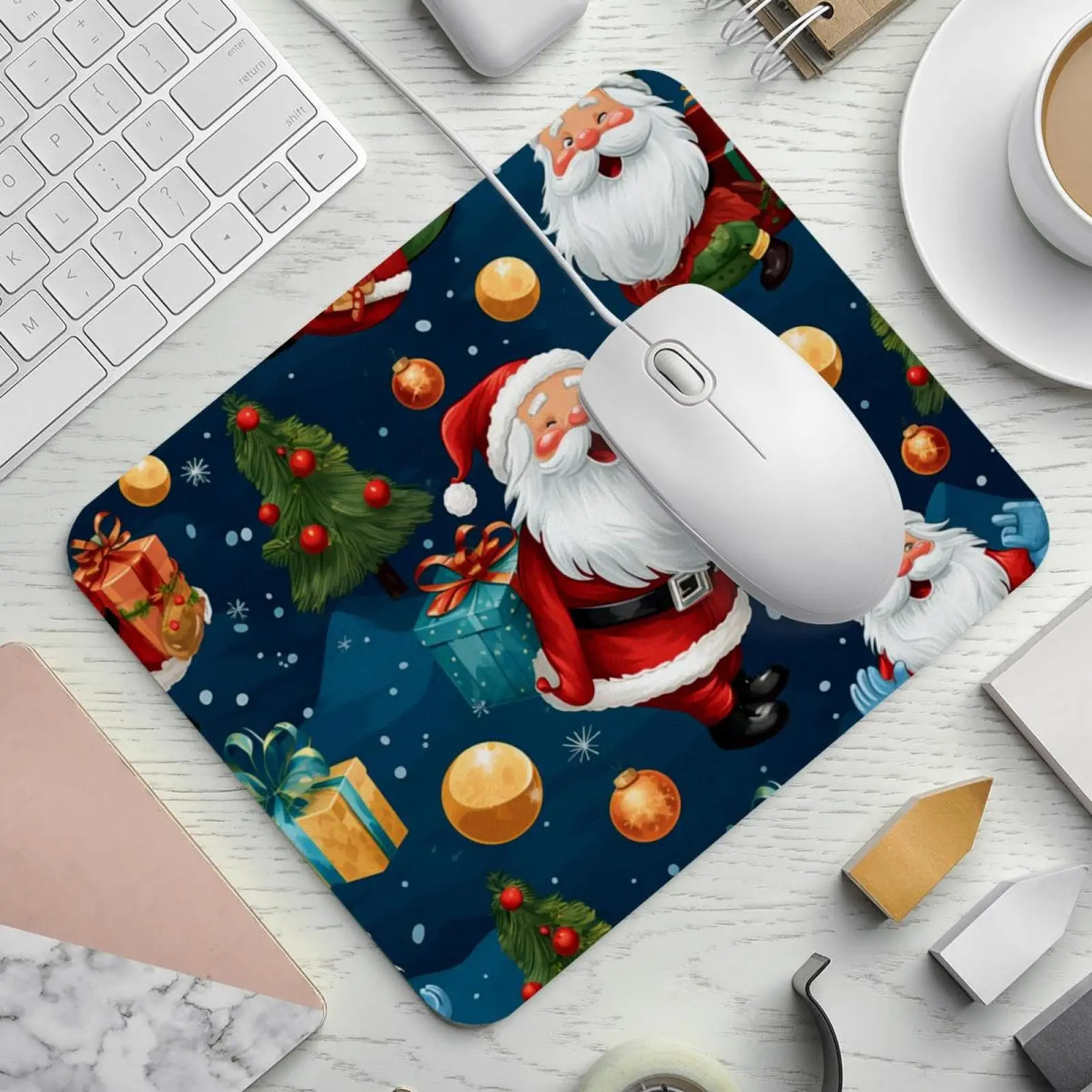 Лидер продаж милые рождественские квадратные коврики для мыши с принтом
