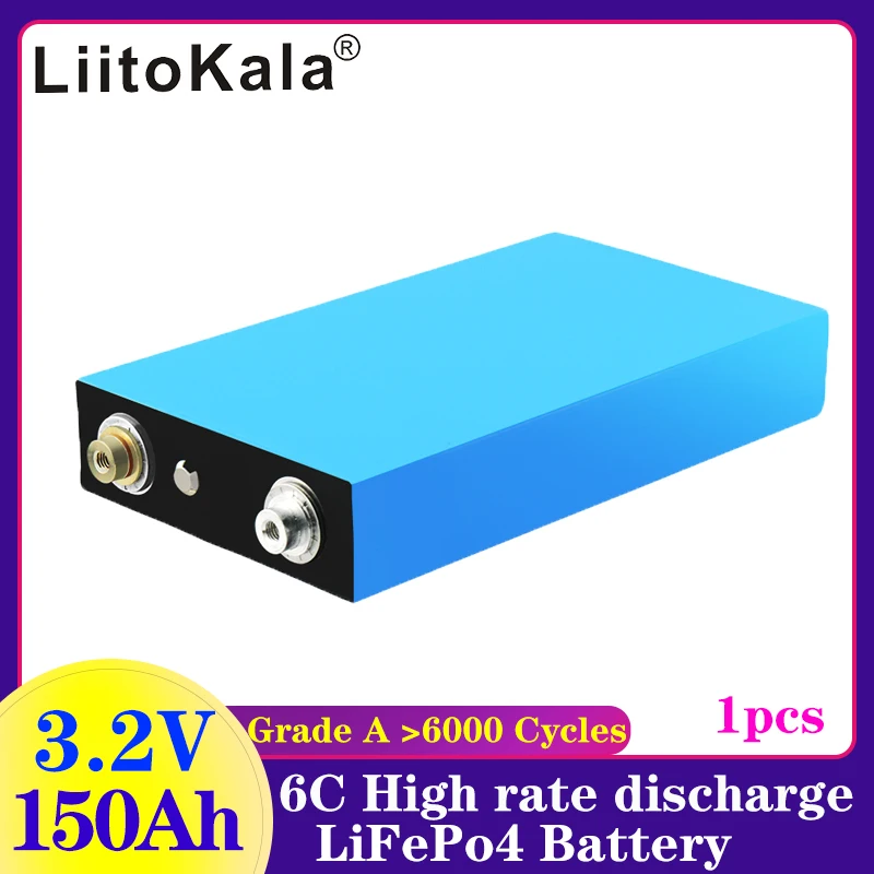 

1PCS LiitoKala 3.2v 150Ah lithium battery deep 4000 cycle for diy 12v 24v 36V 48V Solar energy storage RV Solar Panel caravan