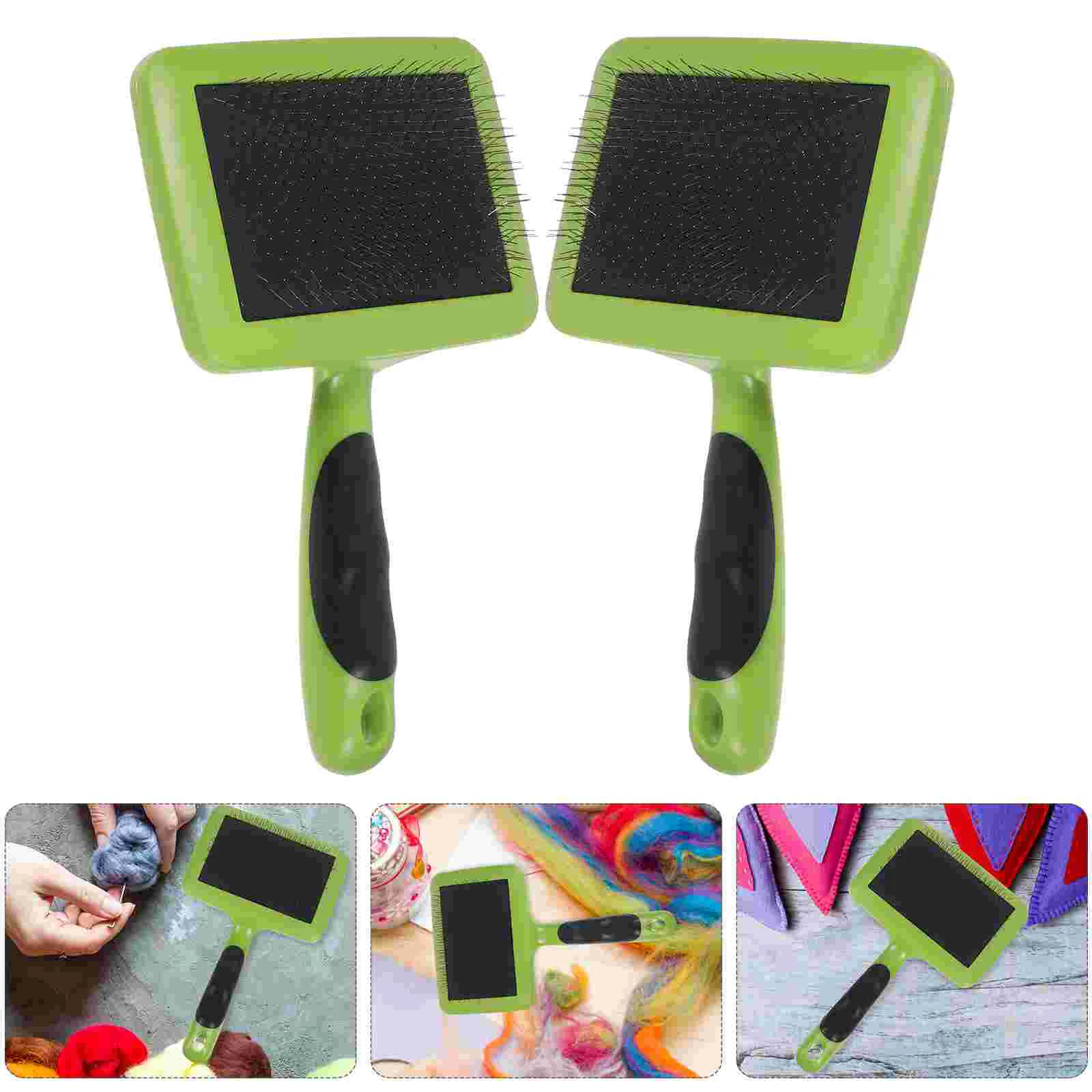 

2 Pcs Hand Tools Carder Brush Needle Felt Crafting Felting Carders Wool Beginner Supplies