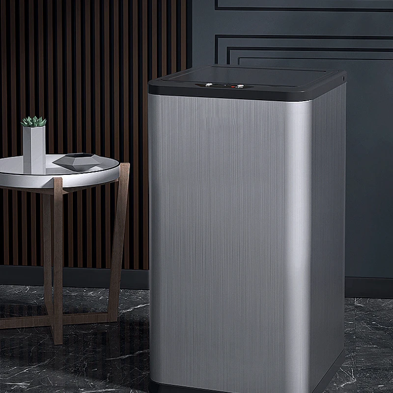 Casa Inteligente Indução Lata de Lixo Quarto Lata de Lixo Elétrica Automática Grande Capacidade Sala Estar Dustbin