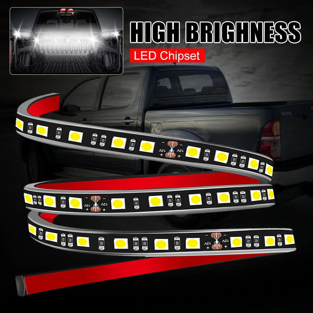 

White 90 LED Light Bar SMD Car LED Strip Light For Car Trunk Cargo Area Interior Illumination 2Pcs 60-inch Tailgate Light Bar