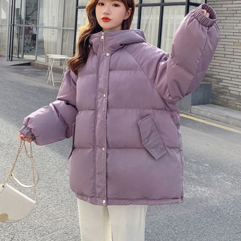 Warm Fashion Jacket Womens Hooded Coats Women Loose Cotton Padded Jackets Winter Casual Parka Ladies Outerwear Casacos Feminino