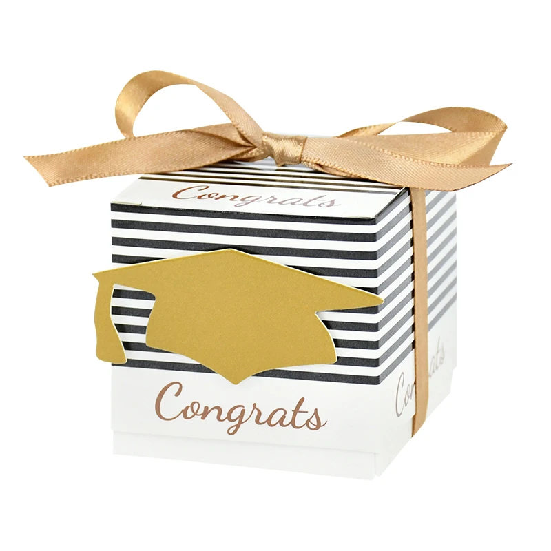 

10/20pcs Square Doctor Hat Cap Candy Box 2022 Graduation Celebration Decorations Gift Packaging Grad Congrats Party Supplies