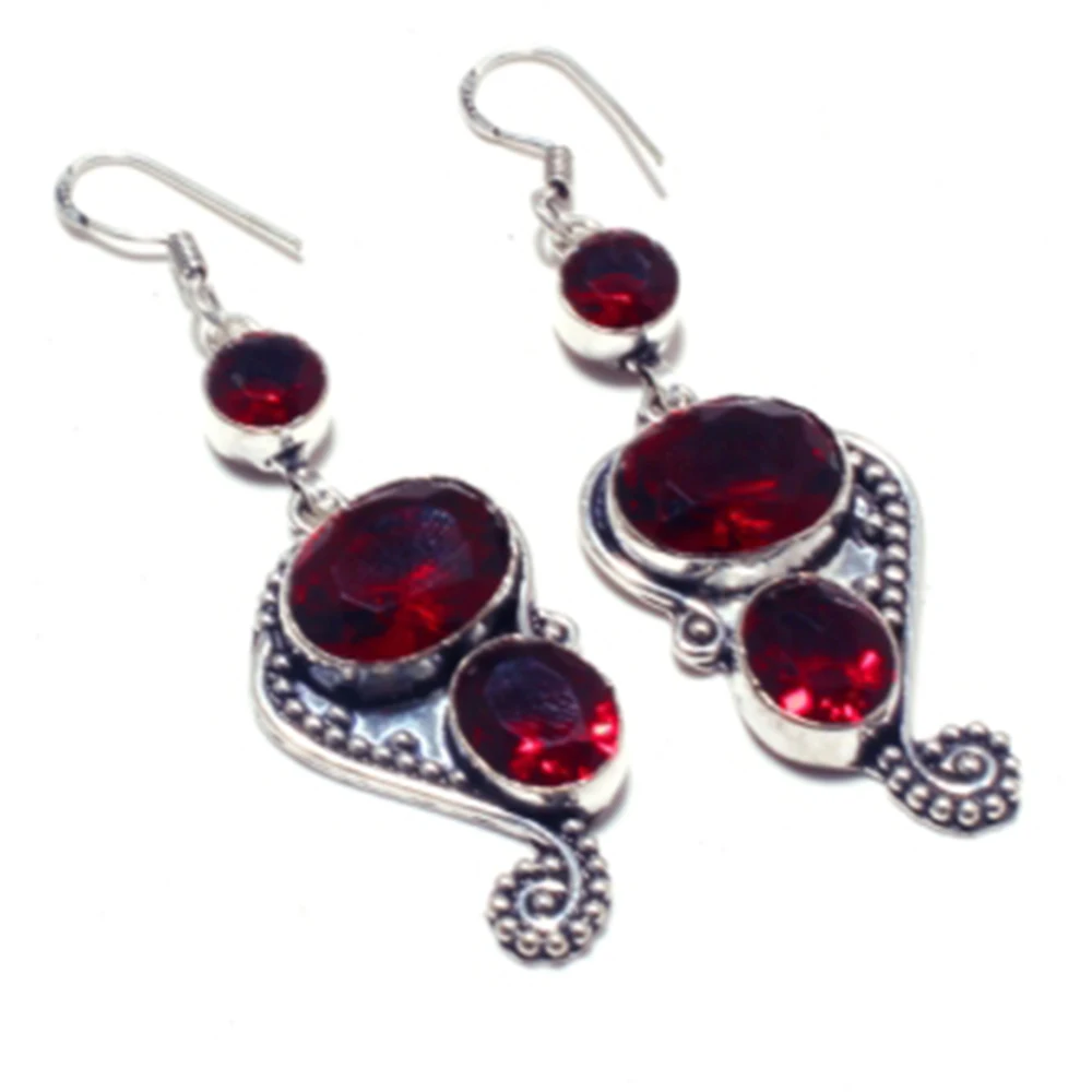 

Серьги из Гранатового серебра с покрытием из меди, 70 мм, E4791