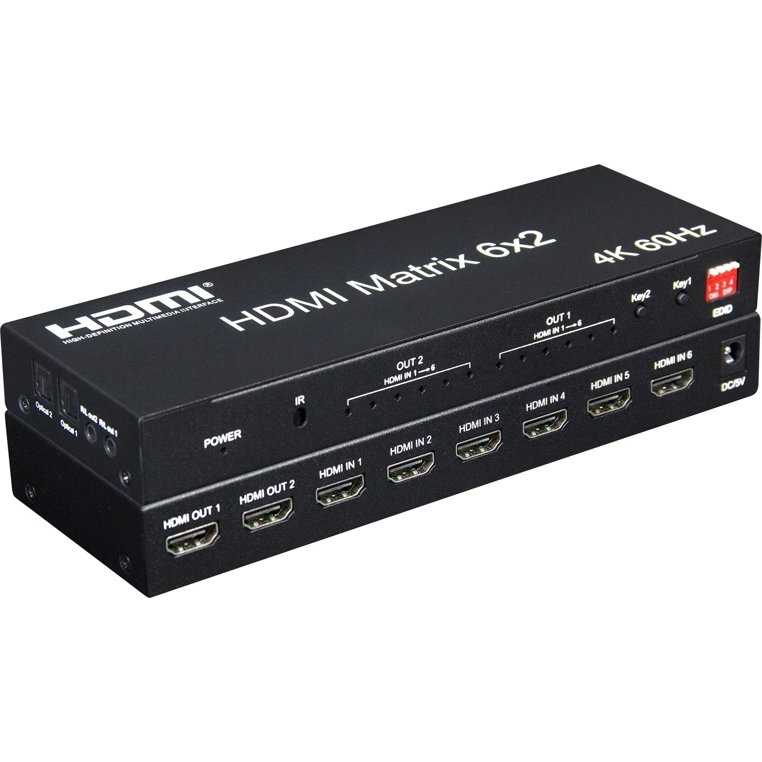 Матрица HDMI 4K 60 Гц 4x2 с аудио HDMI2.0 матричный переключатель 4 в 2 видеоразветвитель