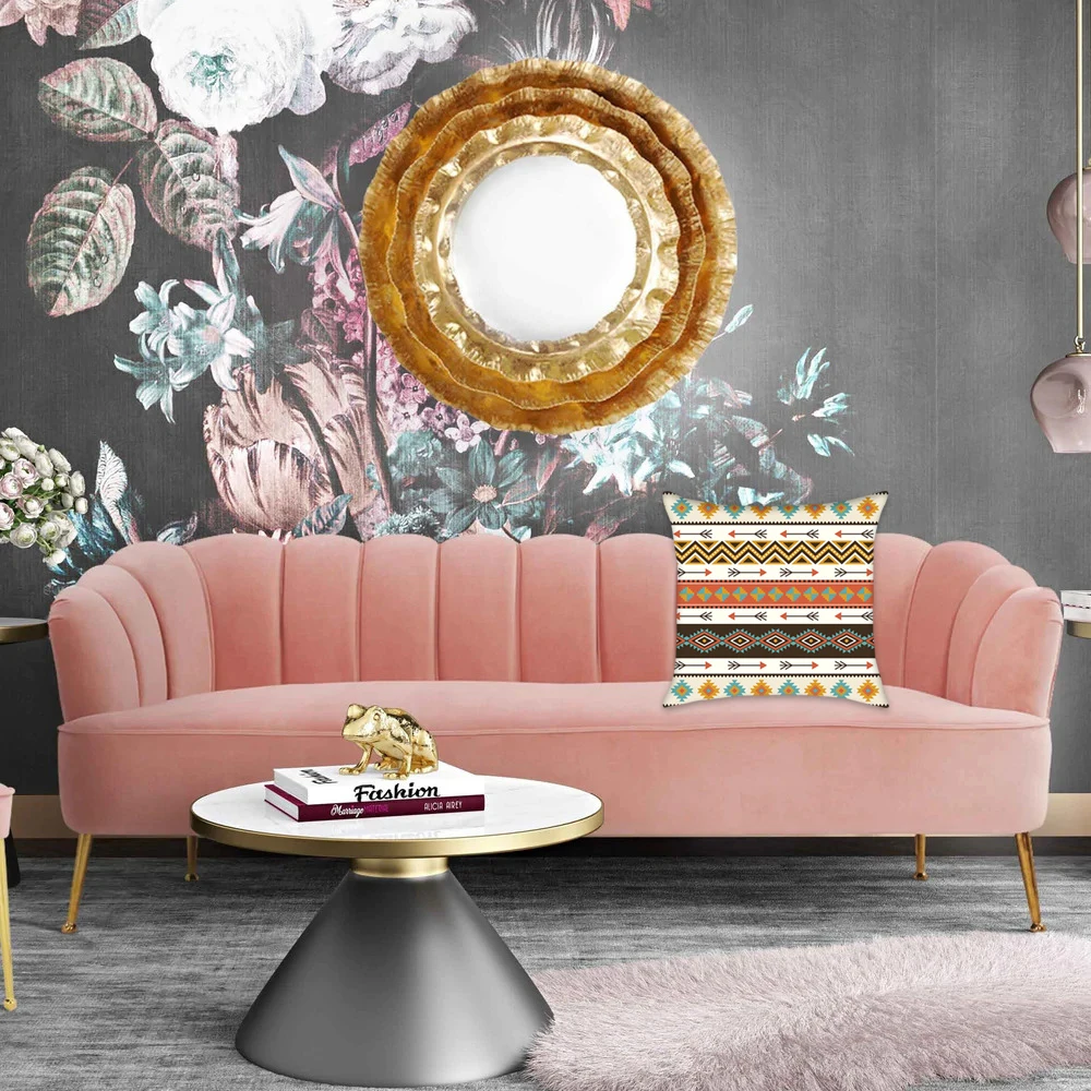 Африканский чехол для подушки с полосами для домашнего декора, народный юго-западный чехол для подушки с принтом ацтеков, этнический племенной бросок 45х45 см.