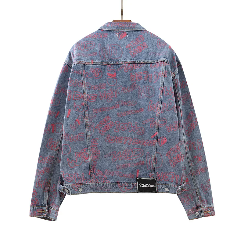 Новинка 2021 мужские бейсбольные куртки Welldone из тяжелого денима с длинными