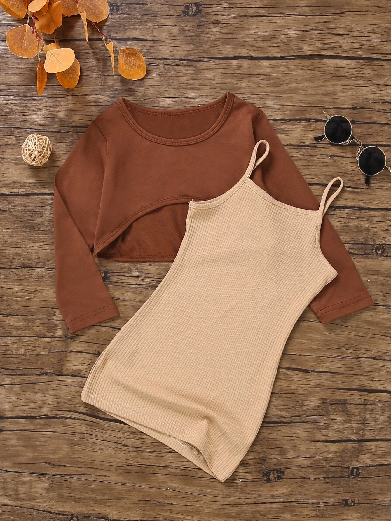

Toddler Girls High Low Hem Tee & Ribbed Knit Cami Dress