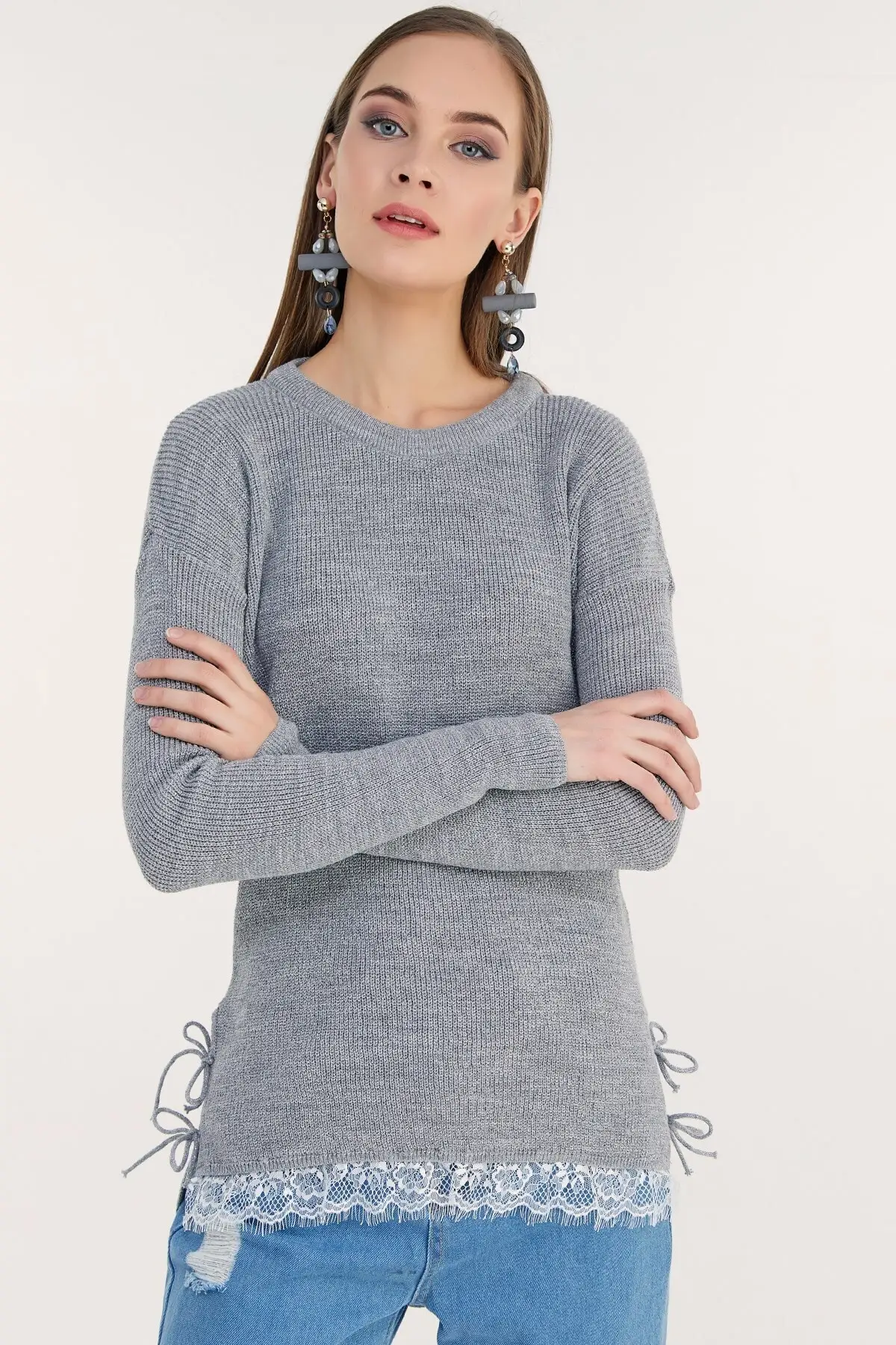 

Bonds should Side Ruched Knitted Sweater Comfortable Use Sport Stylish