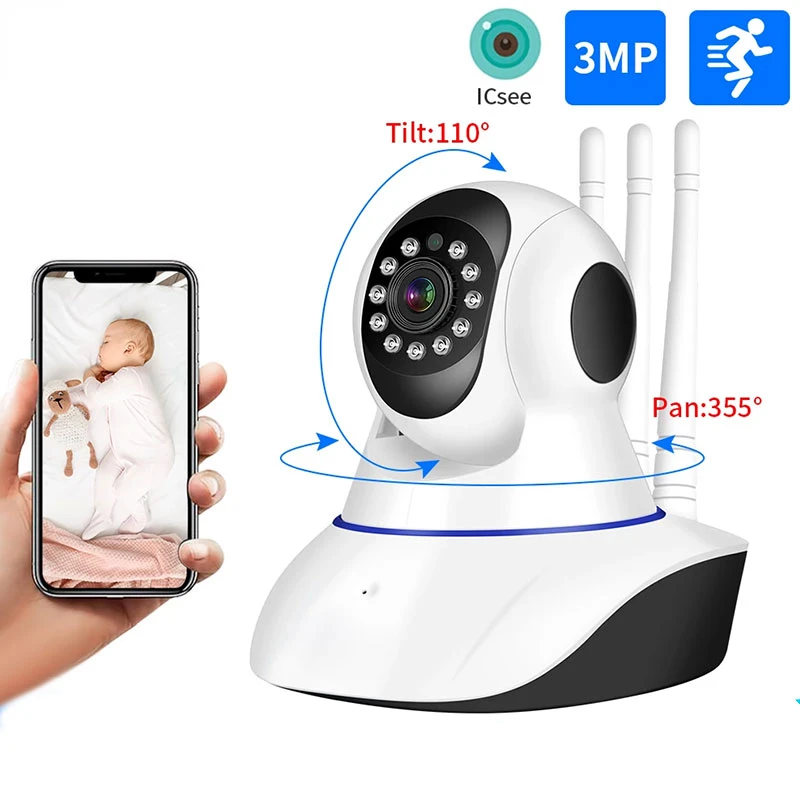 

3MP 5MP PTZ IP Camera WIFI Wireless Smart Home Security Surveillance Camera Two-way Audio Baby Pet Monitor Video Record