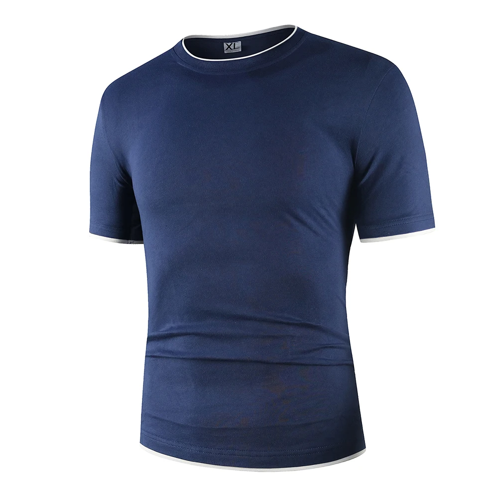 

B3320 100% Katoen Mannen T-shirt O-hals Fashion Design Slim Fit Soild T-shirts Mannelijke Tops Tees Korte Mouw T-shirt voor