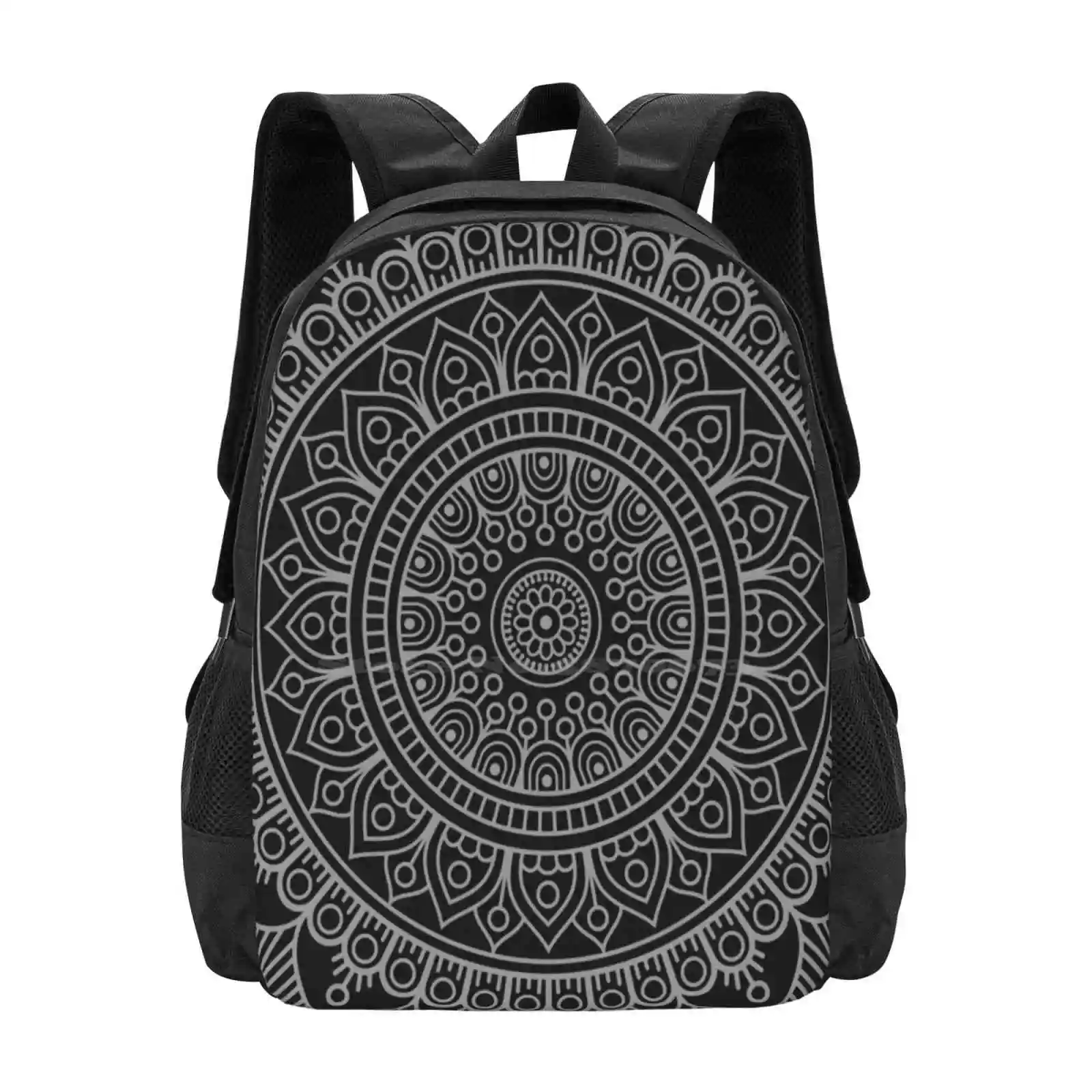 

Mandala Boho Black Teen College Student Backpack Pattern Design Bags Mandalas Bohemian Bohochic Geometric Lovely Nice Pattern