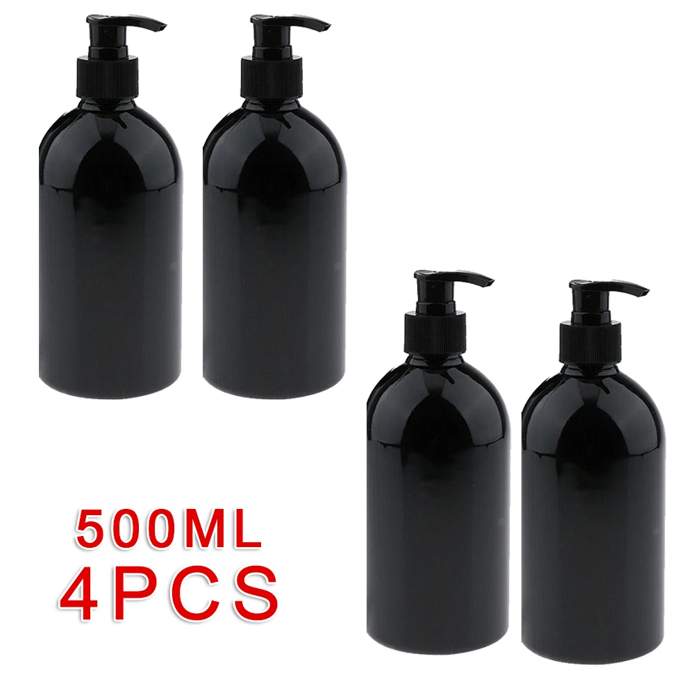 

4Pcs 500mL PET Empty Lotion Pump Bottles Shampoo Soap Dispenser Refillable For Bathroom, Kitchen, Salon, And Skincare Products