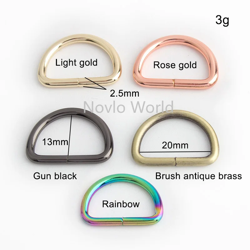 50-200pcs Metal Non-Welded D Ring Adjustable Buckle for Backpacks Straps Shoes Bags Cat Dog Collar Dee Buckles DIY Accessorie