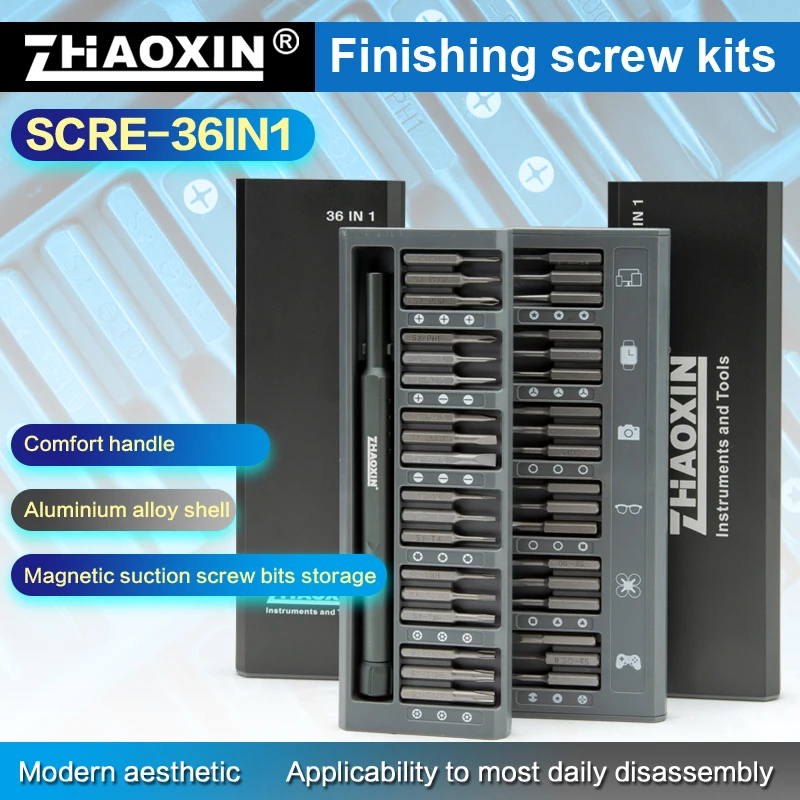 

36 In 1 Screwdriver Set Precision Magnetic Screw Driver Bits Mini Tool Case Dismountable For Smart Home PC Phone Repair