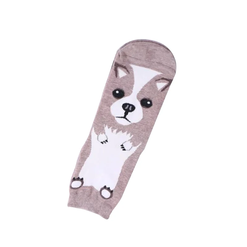 Morematch 1 Pair Women Animal Ankle Sock Pug Corgi Rottweiler Schnauze Samoyed Dog Pet Cotton Socks 5 Colors Optional