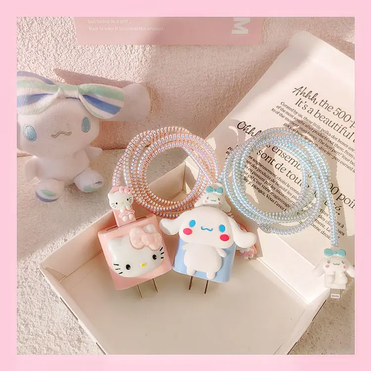 

Hello Kitty Cartoon Charger Protective Case for IPhone Data Cable Anti-break Fast Charge 18w/20w Protective Case