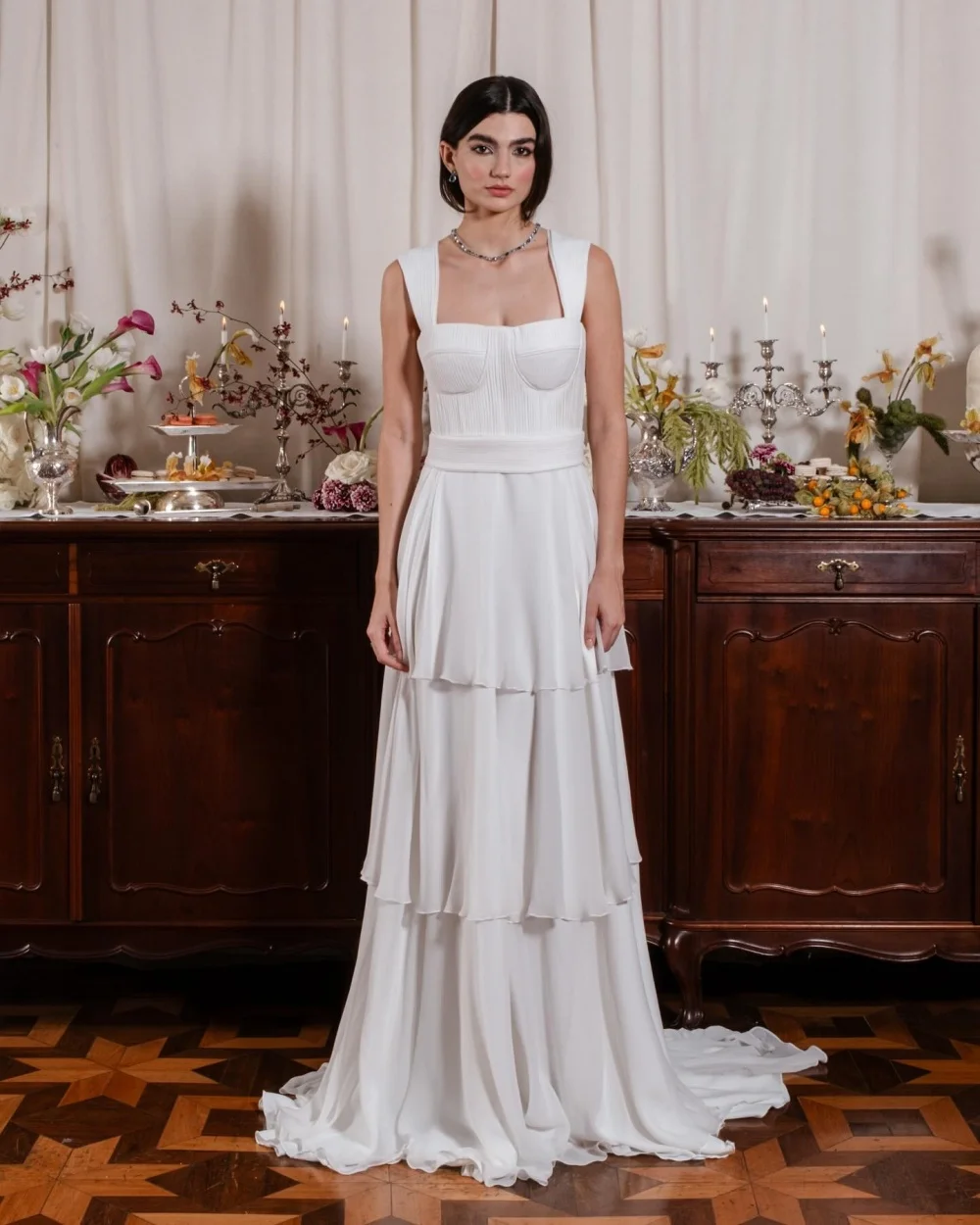 Индивидуальные высококачественные шифоновые длинные платья трапециевидной