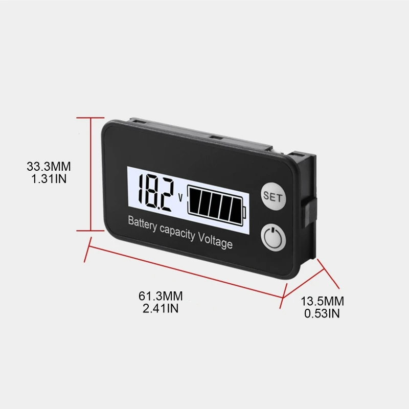 

Battery Capacity Monitor Gauge Meter Temperature Tester Battery Status Indicator Lithium Battery Capacity Tester Voltage